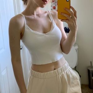 White Brandy Melville Nicolette Lace Tank